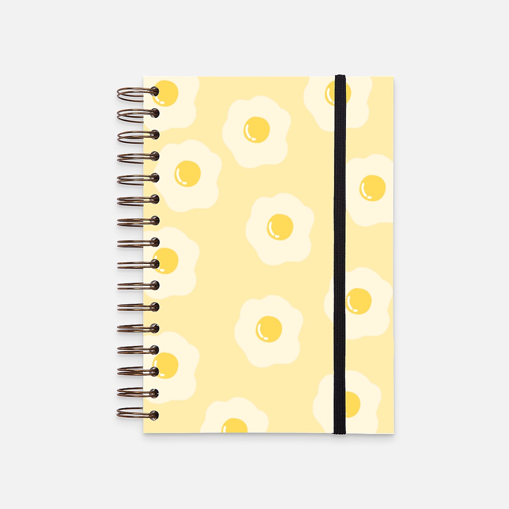 

Hard Cover Notebook lucu dengan motif telur ceplok mata sapi