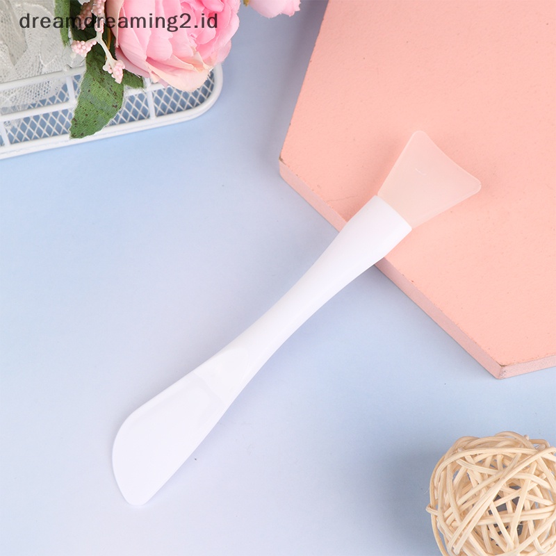(drea) Sikat Masker Wajah Silikon Kepala Lembut Dengan Scraper Terintegrasi Dual-use Mud Film //
