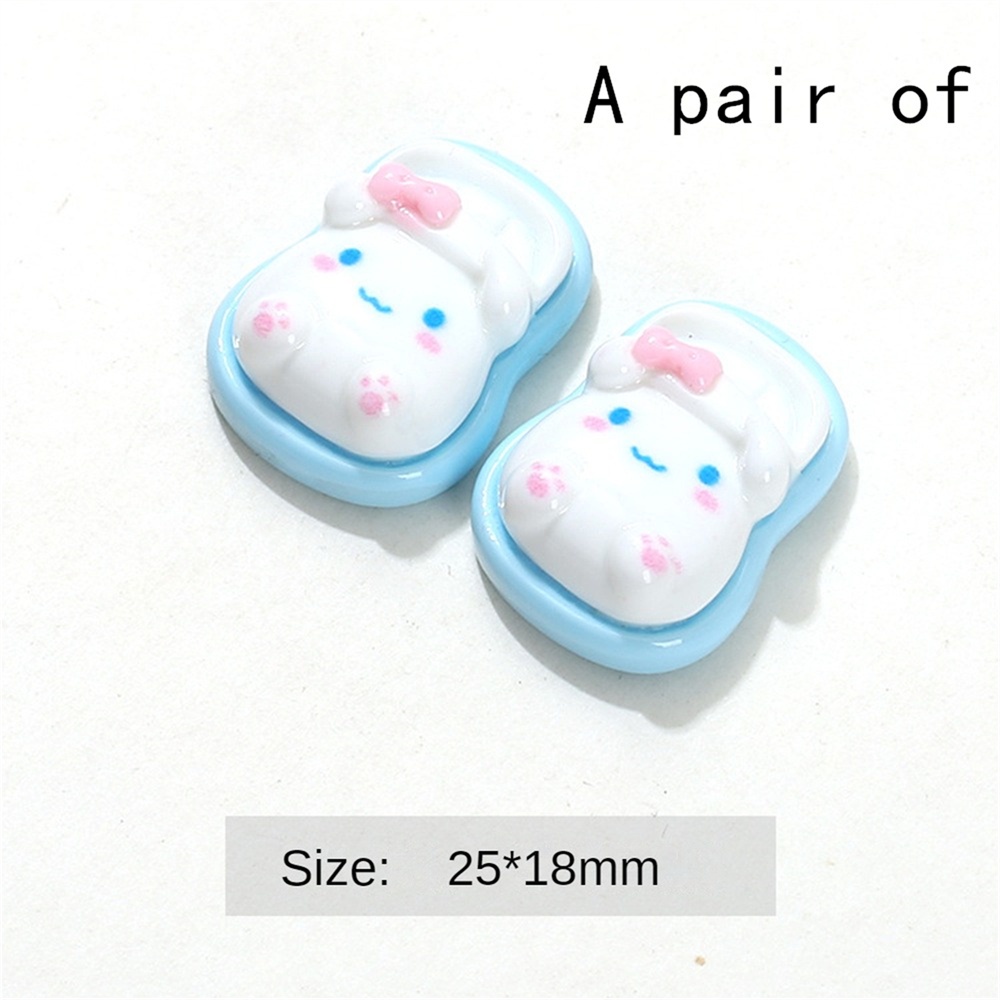 ღ Sepasang Sanrio Sandal Kecil Resin Aksesoris Diy Krim Lem Sarung Ponsel Aksesoris Rambut Gelas Air Stiker Dekorasi Aksesoris