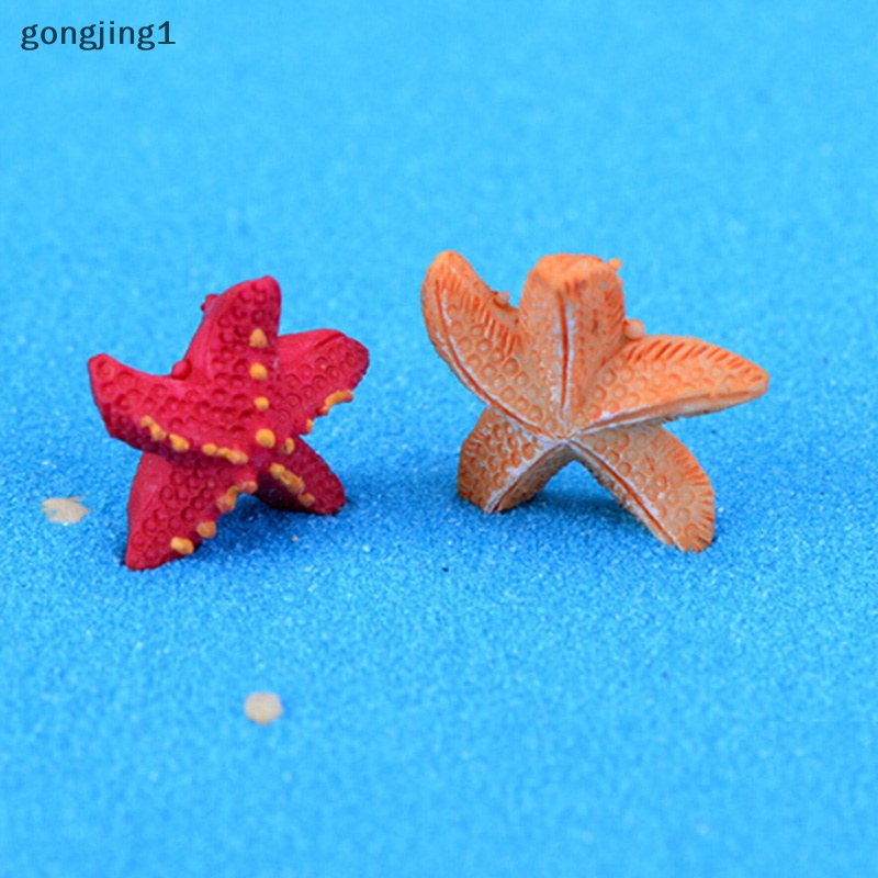 Ggg 2pcs Bintang Laut Miniatur Peri Dekorasi Taman Lanskap Mikro DIY Resin Kerajinan Patung Taman Terrarium Aksesoris ID