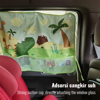 Tiral Mobil Anak Bayi Tabir Surya Gorden Jendela Mobil Anti UV/Tiral Mobil Tabir Surya/Tirai Pelindung Panas Matahari Motif Kartun Untuk Kaca Jendela Mobil