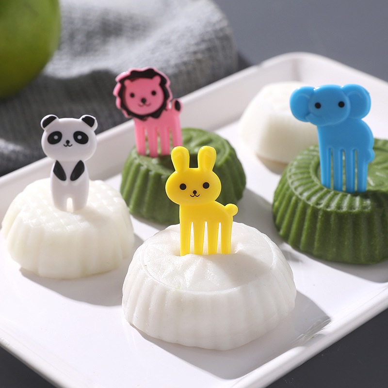 AVVET Tusukan Buah Kue Hiasan Bekal Food Picks Animal Dessert Fruit Fork Kartun Murah Import Garpu Bento Karakter Hewan Lucu 10Pcs