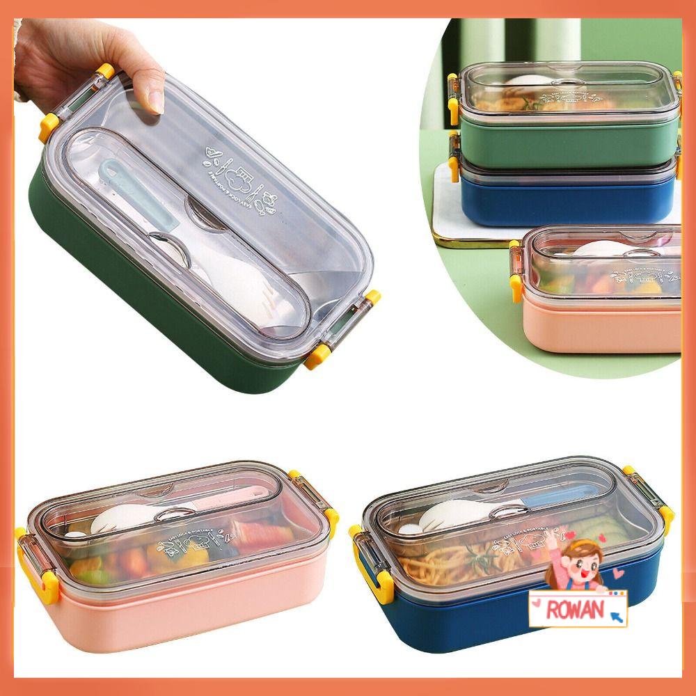 R-FLOWER Kotak Makan Lunch Box Office Stainless Steel Bento Case Wadah Makanan