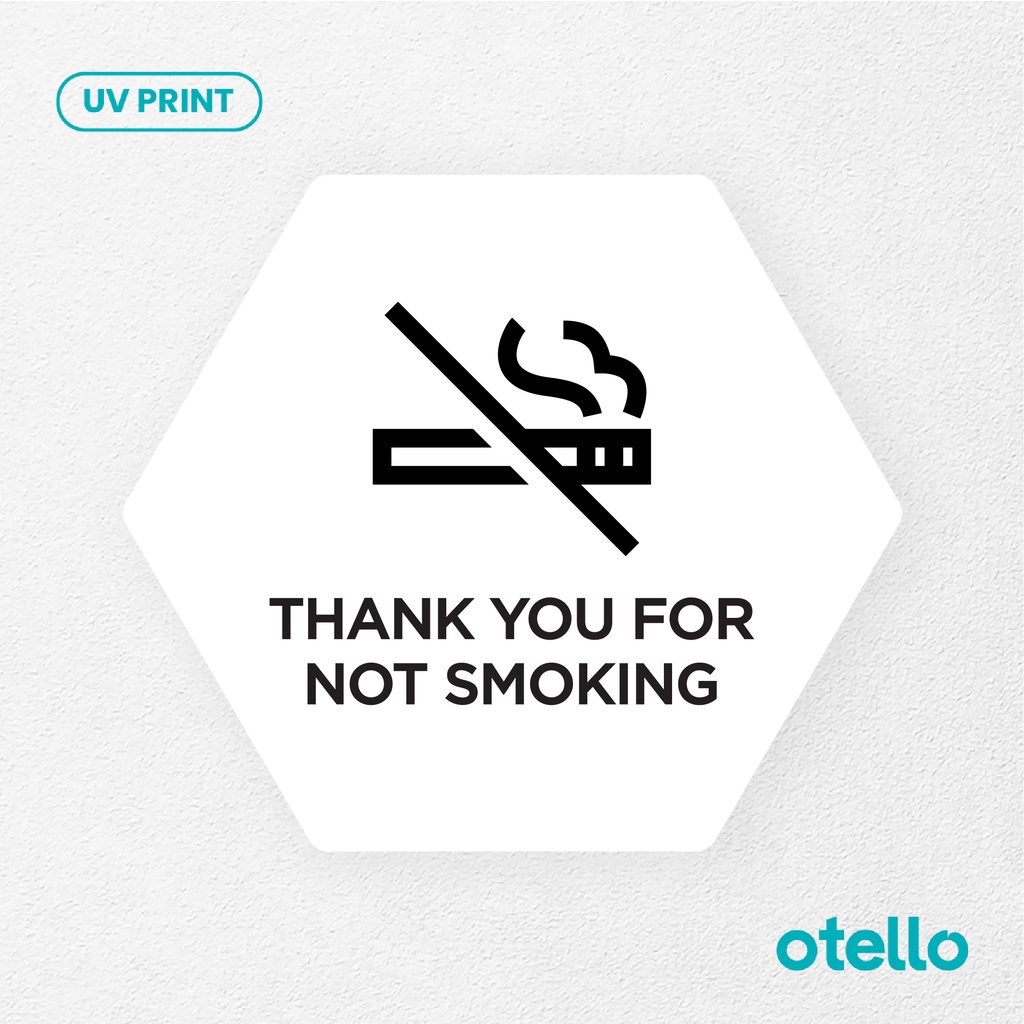 Thank You For Not Smoking Signage Board Akrilik Tempel Dinding Papan Acrylic  Sign Board Signage Tempel Dinding Tulisan Label Tanda Petunjuk Rambu Aklirik UV Print