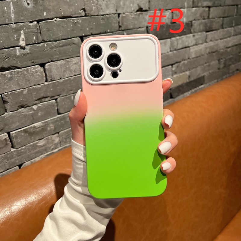 Simple Gradient 7Colors Soft Silicon Case HP iP iPhone 13 14 11 12 Pro Max 7 8 + Plus SE 2020 2022 X XR XS Max FTD Casing Apple