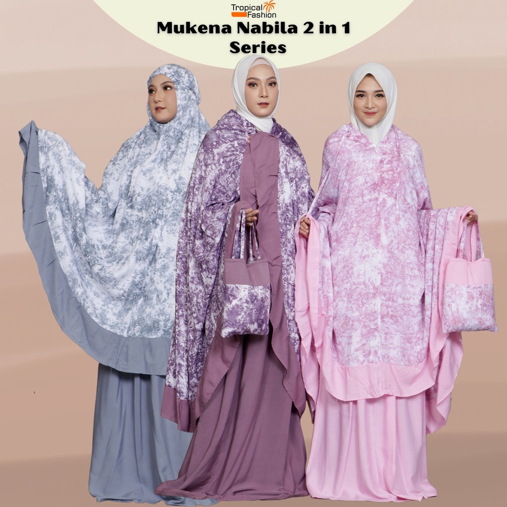 Mukena Bali Nabila 2 in 1 By Zahwa Untuk Dewasa Dan Remaja Bahan Rayon Janger Murah dan Terbaru