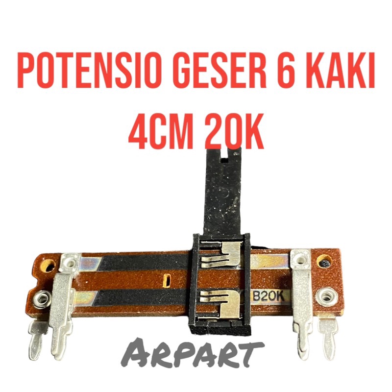 potensio geser 20k 6 pin 6 kaki 4cm