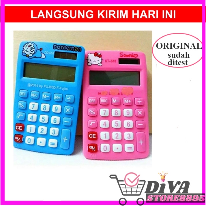 KALKULATOR KARAKTER DORAEMON CALCULATOR LUCU UNIK MINI DORA EMON HELLOKITTY HELLO KITTY HELO KITY KITTI