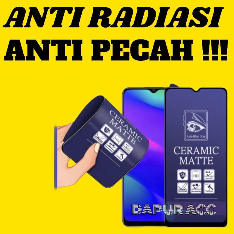 TEMPER GLASS BLUE CERAMIC MATTE ANTI RADIASI ANTI PECAH OPPO A83 A57 A71 A39