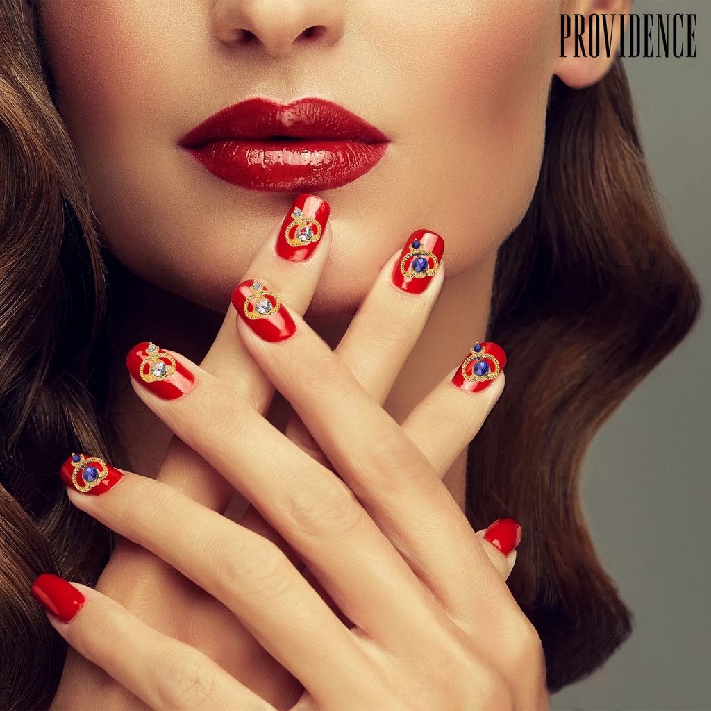 Providence 10 Pcs 3D Kuku Mengkilap Berlian Imitasi Multicolor Kristal Imitasi Alloy Planet Kuku Pesona Perhiasan Aksesoris Ponsel Case Ornamen DIY Nail Art Dekorasi