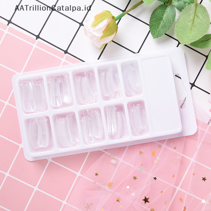 100pcs quick building poly gel bentuk kuku cetakan tip extension dual alat nail art dalika