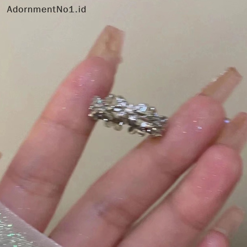 [AdornmentNo1] Fashion cincin kupu zirkonia kristal mengkilap pembukaan cincin jari Adjustable rantai pergelangan tangan ringan untuk wanita gadis Jewlery