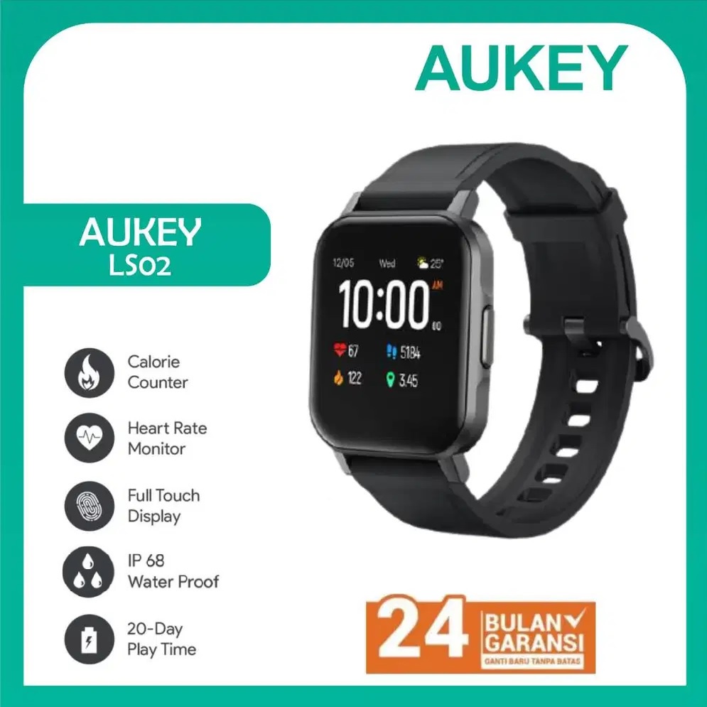 AKN88 - AUKEY LS02 - Smartwatch Fitness Tracker Waterproof Heart Rate Sensor