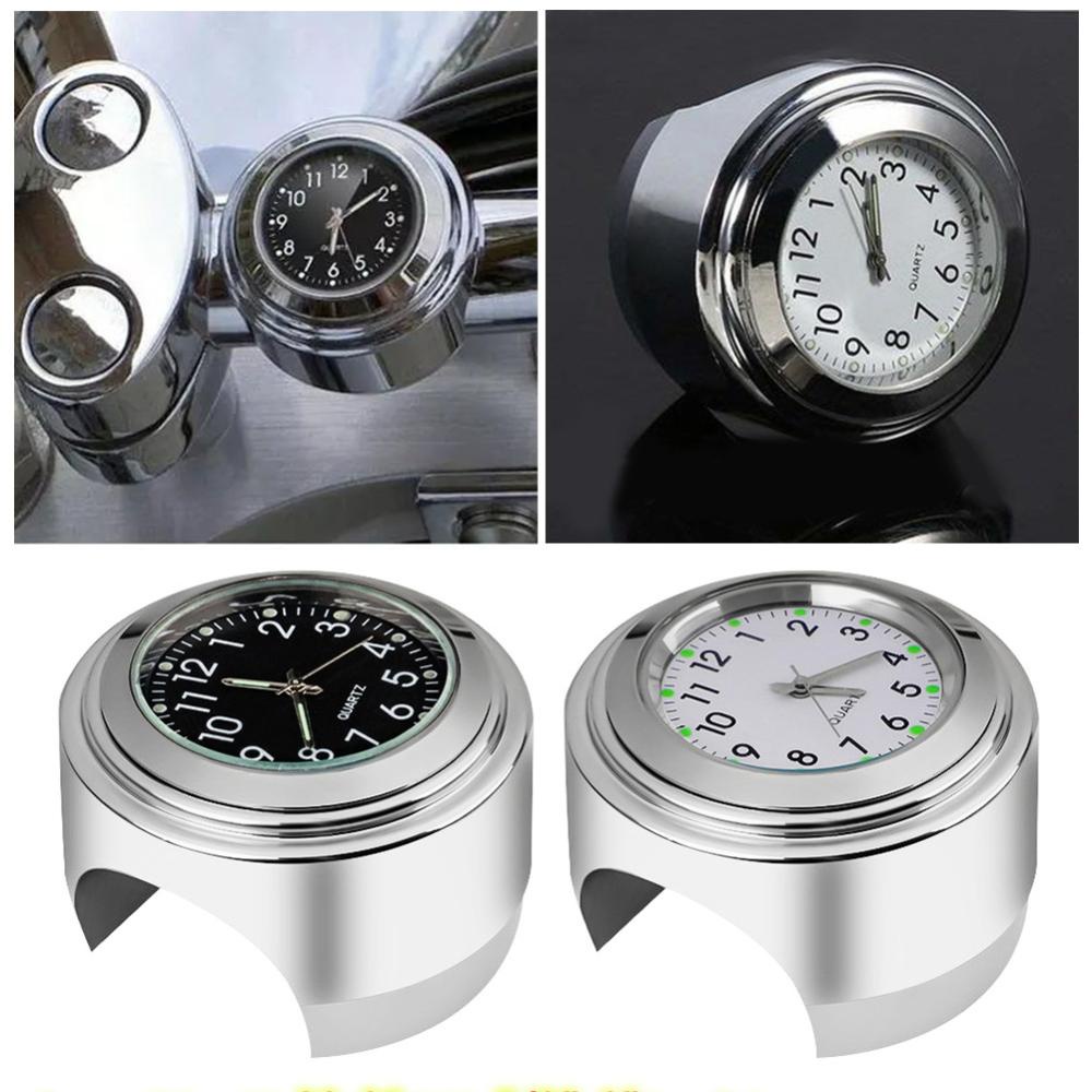 Openmall Stang Motor Jam Termometer Luminous Dial Clock 22-25mm Dudukan Stang Motor Aksesoris Motor J3L3