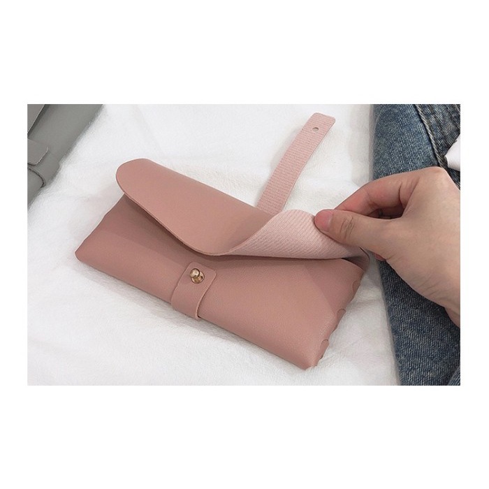 Pouch kacamata / tempat penyimpanan kacamata bahan kulit