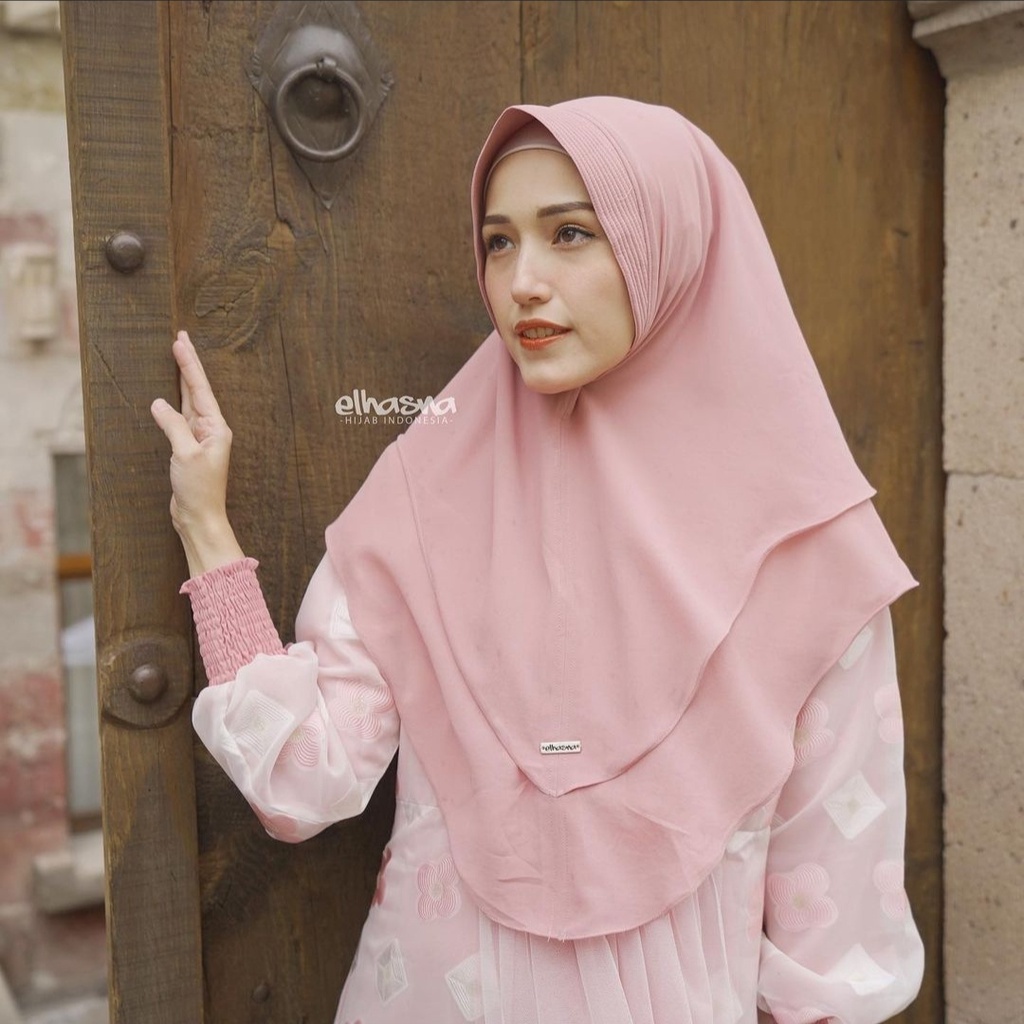 elhasna hijab khimar ( MINI OVAL ) jilbab dua layer original by elhasna