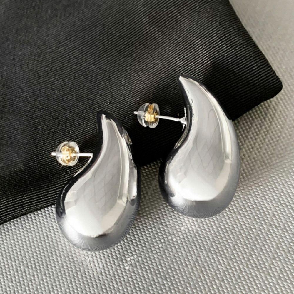 LILY Anting Tetes Air, Anting Tetes Ringan, Niche Chunky Gold Hypoallergenic Stud Earrings Untuk Wanita