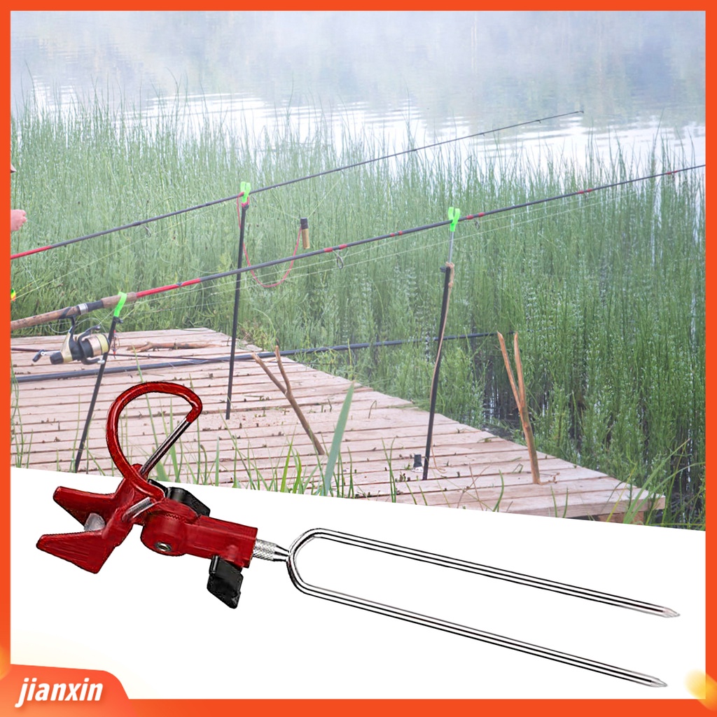 (In Stock) Pancing Holder Portable 360derajat Adjustable Anti Gores Anti Karat Lepas Pasang Tiang Memperbaiki Stainless Steel Dual Use Hand Sea Pole Ground Stake Alat Pancing