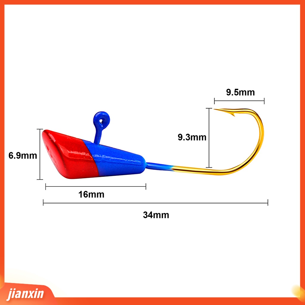 (In Stock) 5Pcs/Set Jig Kepala Kait Tajam Warna Cerah Penembus Kuat Air Asin Air Tawar Universal Logam Lembut Umpan Cacing Duri Fishhook Kit Peralatan Memancing