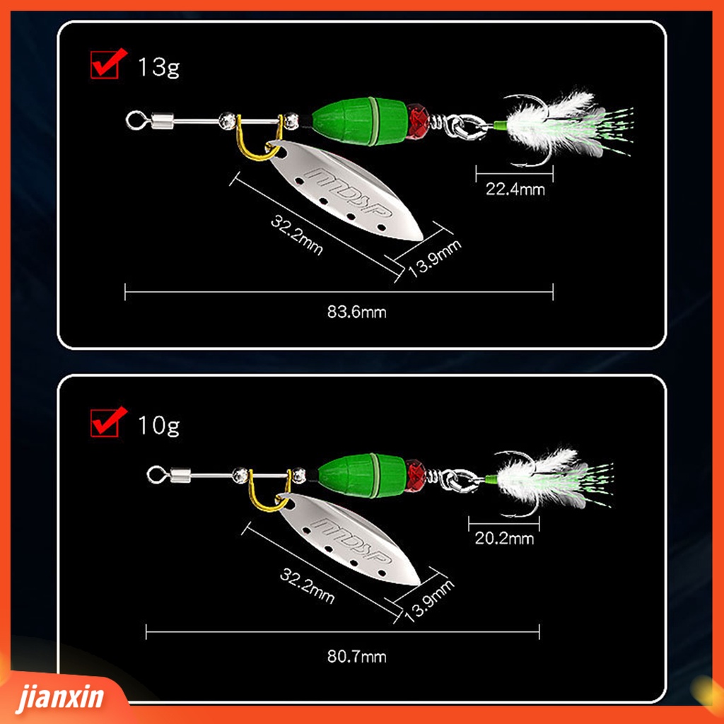 (In Stock) Umpan Pancing Anti-Korosi Berputar 360-derajat Disederhanakan Kait Treble Keras Spinnerbait Untuk Bass Trout Salmon