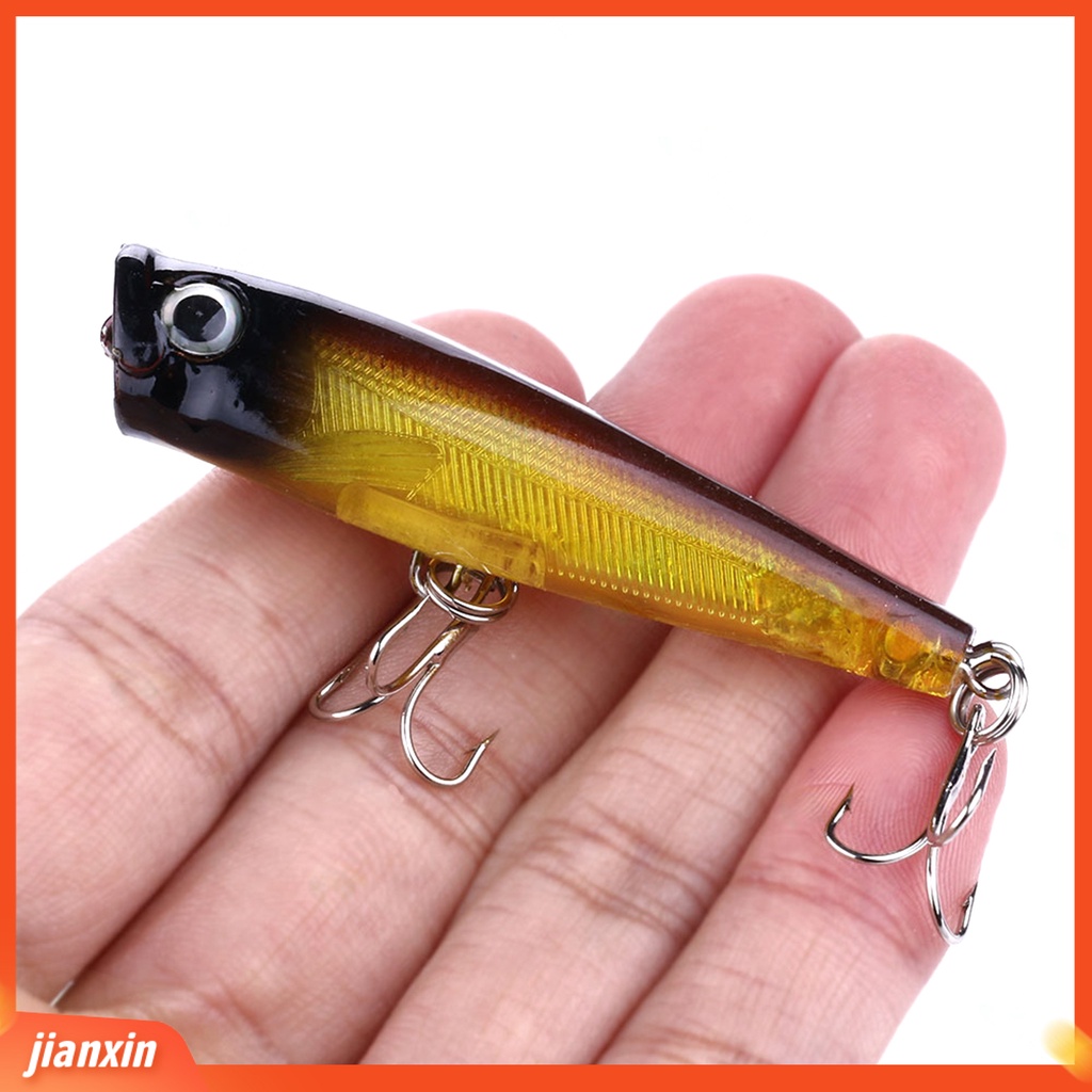 (In Stock) 6.5cm /6.6g Popper Lure Realistis Bahan Plastik Halus Top Water Umpan Pancing Buatan Untuk Air Tawar