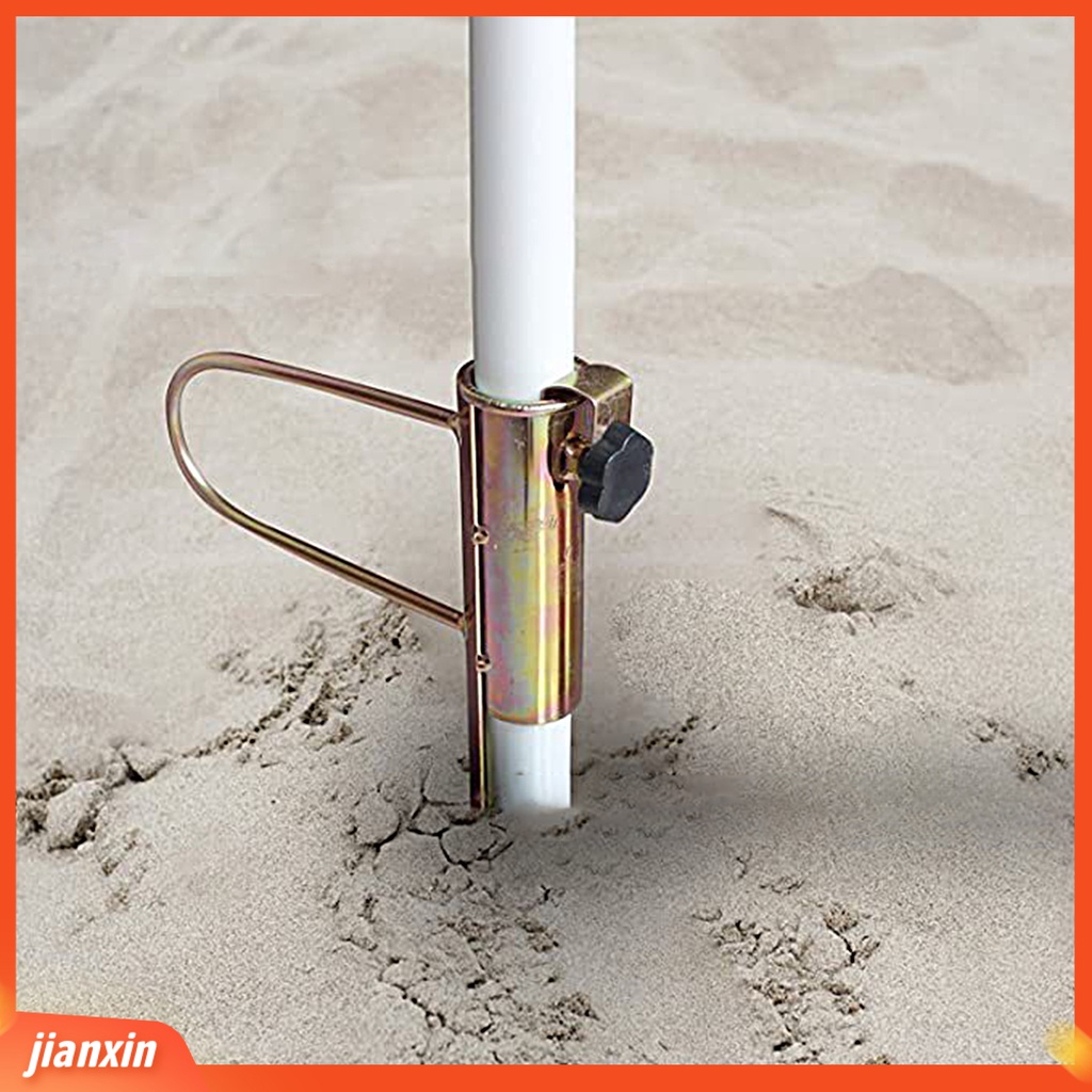 (In Stock) Payung Jangkar Tahan Aus Sekrup Adjustable Tahan Angin Heavy Duty Berlapis Warna Zinc Iron Umbrella Holder Untuk Diameter Tiang 28-32mm Payung Pantai