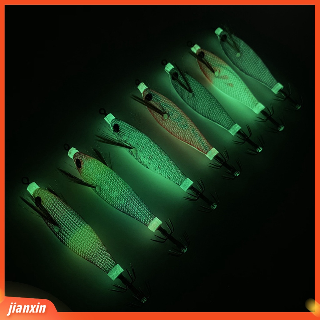 (In Stock) 8cm /6g Umpan Udang Bercahaya Cumi Tajam Kait Simulasi 3D Fisheye Jigging Memancing Luar Laut Memancing Buatan Keras Lure Umpan Fishing Tackle