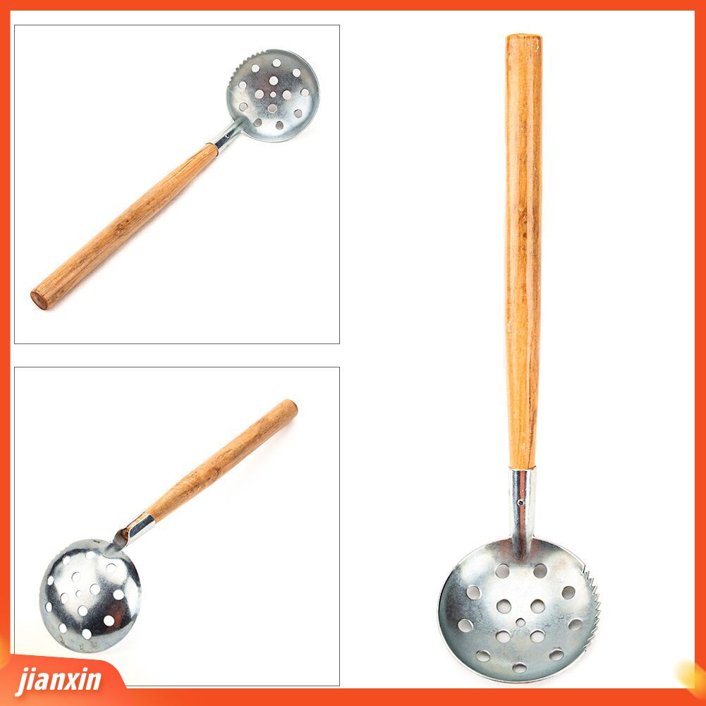 (In Stock) Scooper Sendok Pancing Es Portabel Gagang Kayu Slush Skimmer Alat Aksesori