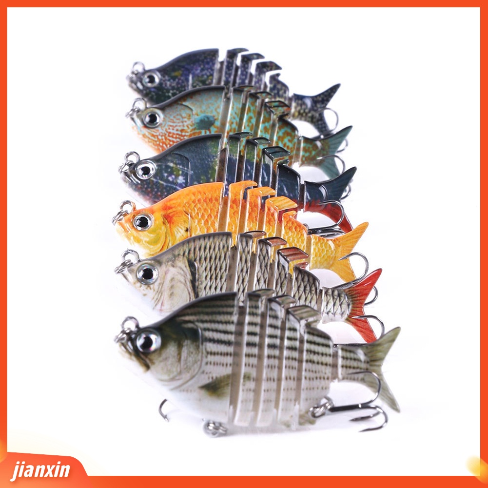 (In Stock) 6.35cm 8g 6bagian Buatan Memancing Umpan Wobbler Ikan Renang Alat Tackle