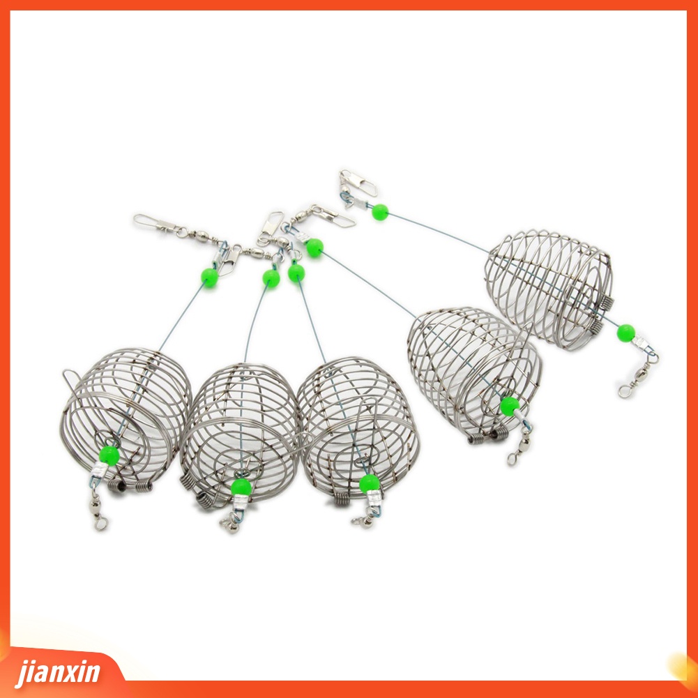 (In Stock) 5Pcs Keranjang Tempat Pancing Bahan Stainless Steel Fish Lure Cage Trap Umpan Feeder