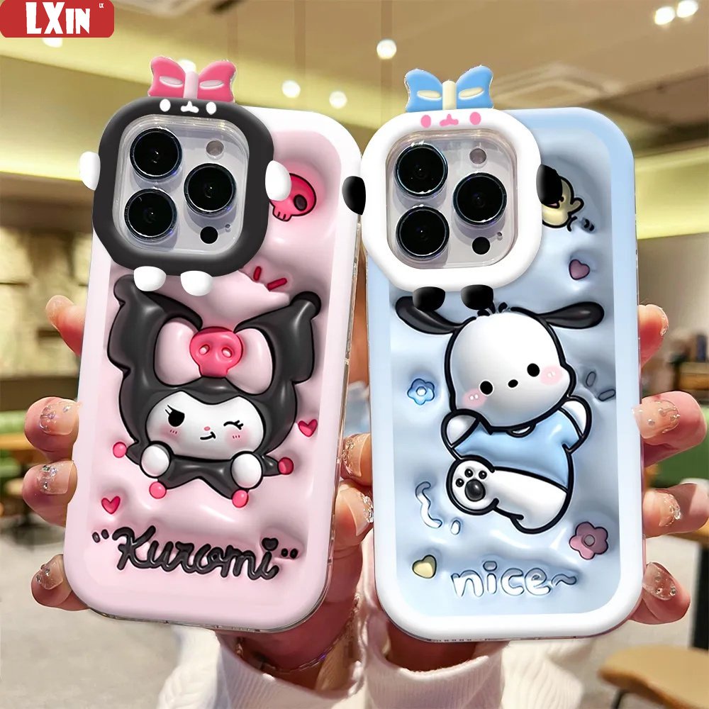 Oppo A17 A17K A57 2022 A15 A16 A16K A78 A54 A53 A12 A5S F11 A3S A31 A52 A92 A94 A93 A37 F9 A1K Reno 5a76 A96 A36 Kartun Sanrio Pochacco Kuromi Soft Silicone Case Cover