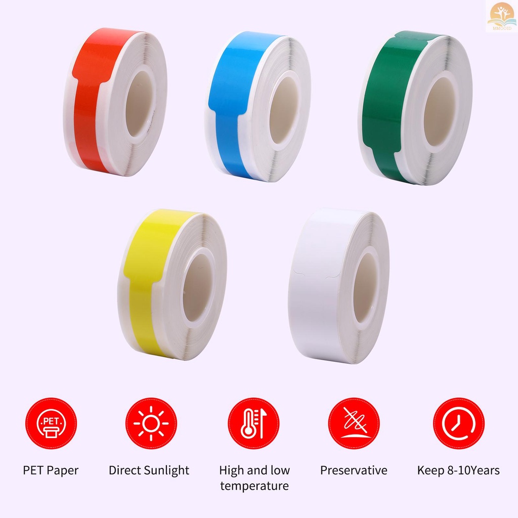 In Stock Niimbot Thermal Transfer Cable Label Skicker Kertas PET Untuk B18 Label Printer Barcode Harga Size Nama Label Kosong Tahan Air Sobek 14x120mm 55sheets /roll Untuk Pric