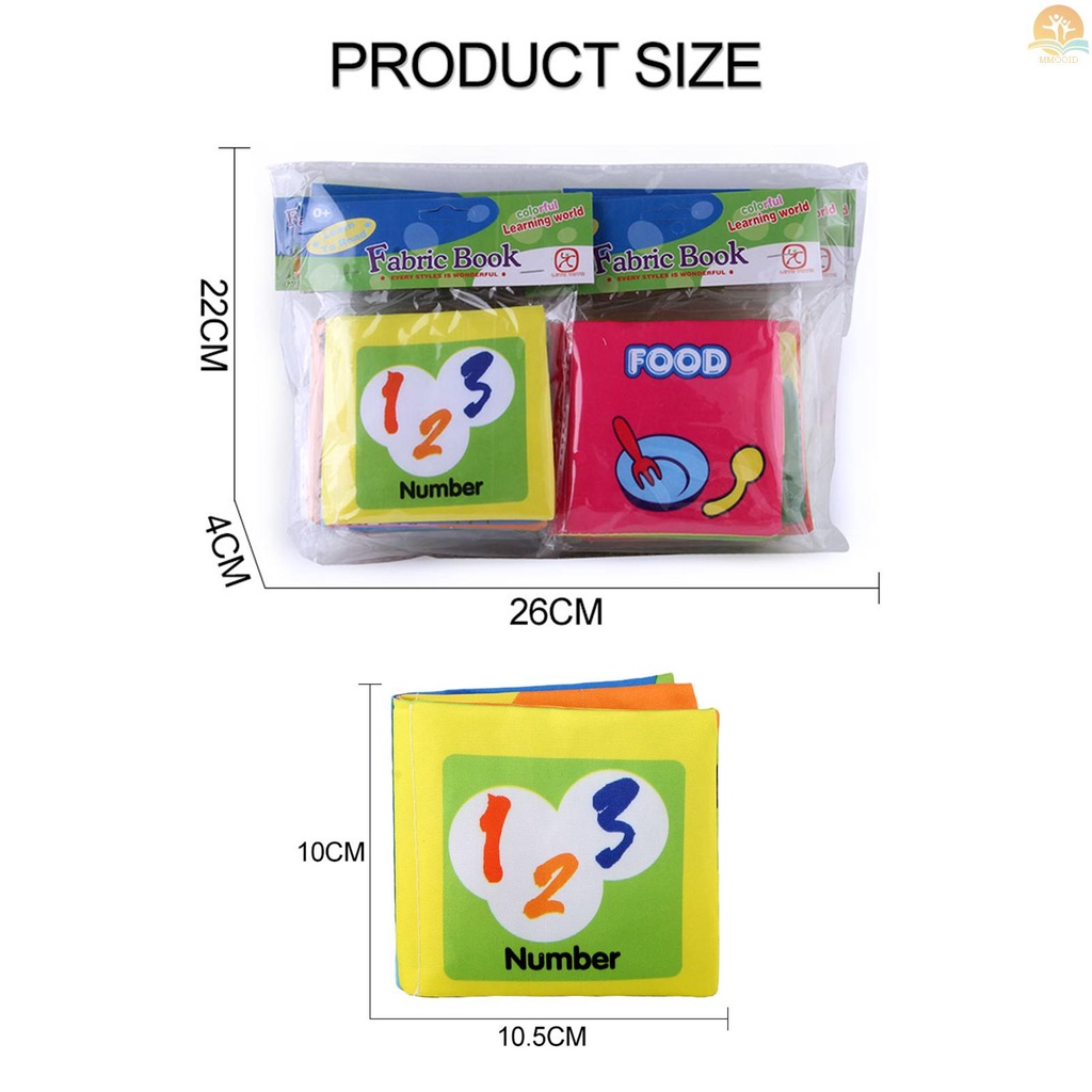 In Stock 6pak Buku Kain Bayi Lembut Tidak Beracun Buku Crinkle Gesekan Dengan Suara Gemerisik Bayi &amp; Balita Belajar Dini Edukasi Mainan Hadiah Untuk Anak Laki-Laki Perempuan Unisex