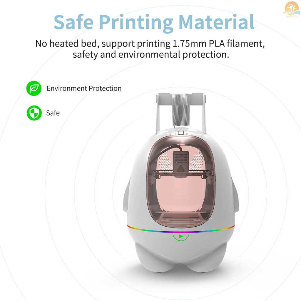 In Stock EasyThreed 3D Printer Untuk Anak-Anak Mini Desktop 3D Printer Full Rakitan 80x80x100mm Cetak Ukuran No Heated Bed Mute Printing Dengan Kartu TF PLA Sample Filament Untuk Pemula Hou