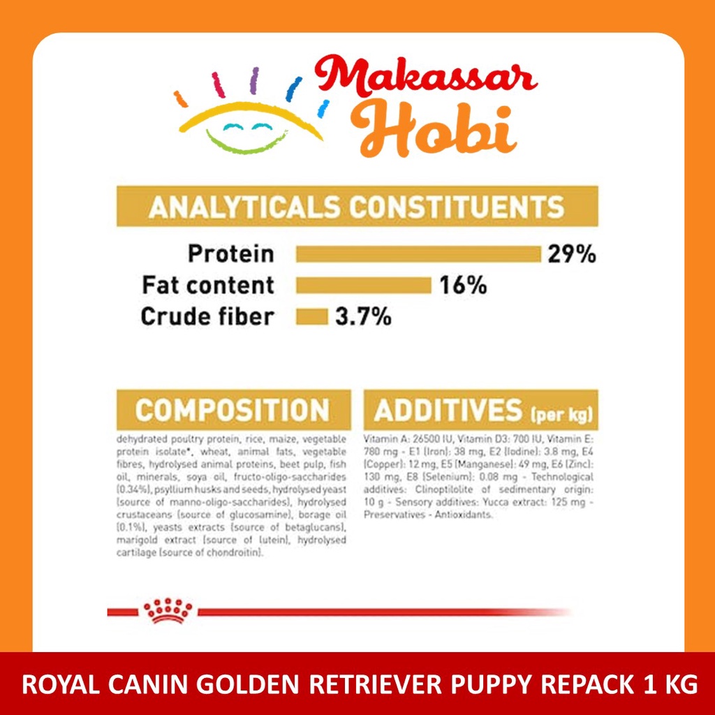 Royal Canin Golden Retriever Puppy Repack 1 kg Makanan Anak Anjing RC