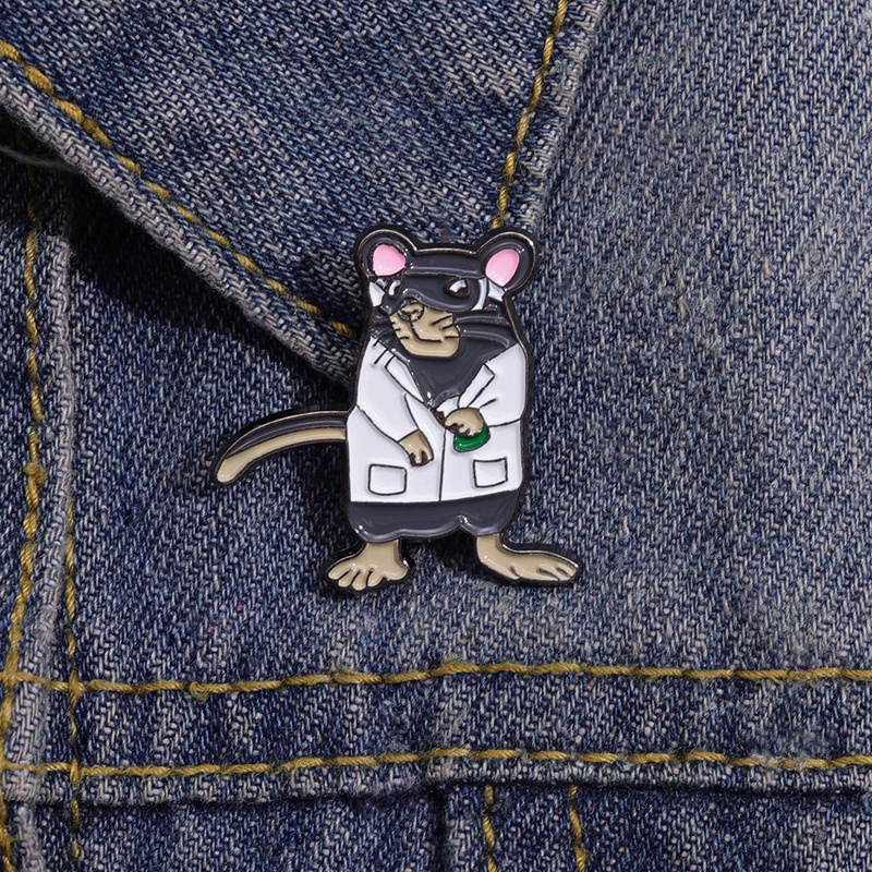Lab Ipa Tikus Enamel Pin Lucu Cute Mouse Dokter Bros Kerah Lencana Jewlery Medis Fpr Teman Mahasiswa
