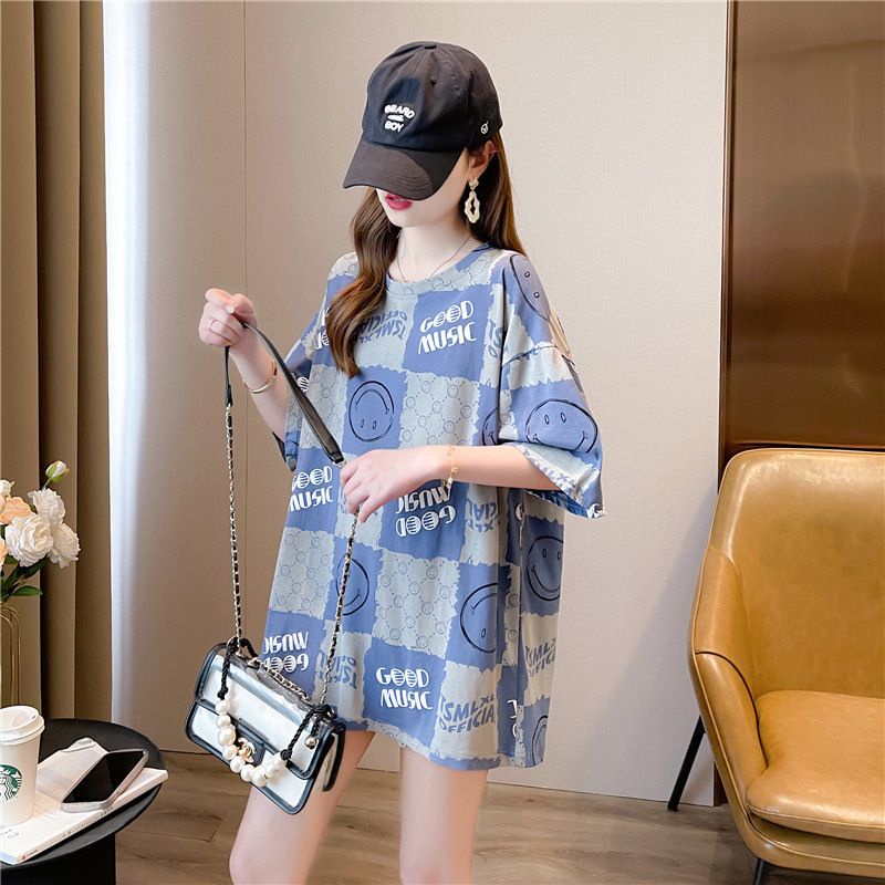 THISTLE - Oversize Tee Tshirt Wanita Model Longgar Motif Good Music Smiley NEW