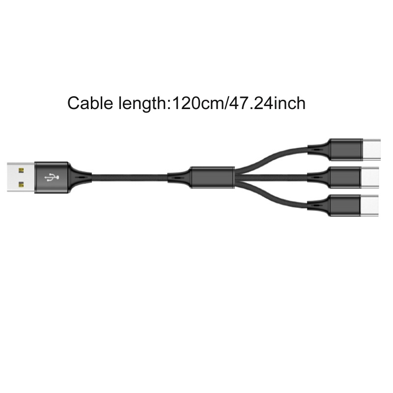 Bt Kabel Multi Charging Kabel Charger Multi USB Nylon Braided 3kabel Cas 4 5in1 Multi Dengan Konektor Type-C