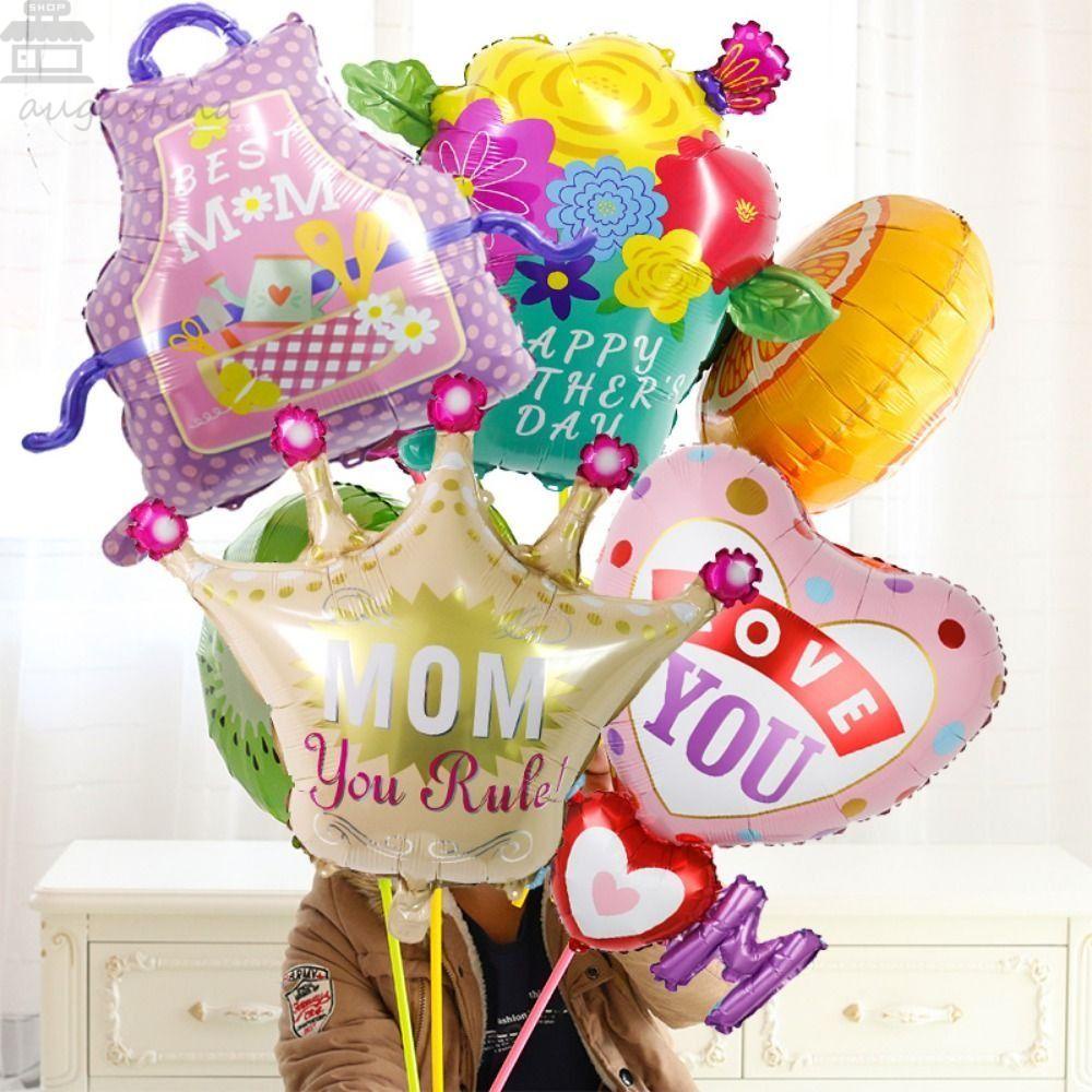 AUGUSTINA Balon Mother's Day 2023warna Film Aluminium Tiup Hias Untuk Hadiah Ibu Balon Helium