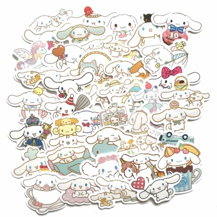 

40pcs Sticker Cartoon Sanrio Cinnamoroll Lucu Stiker Cute Waterproof - A