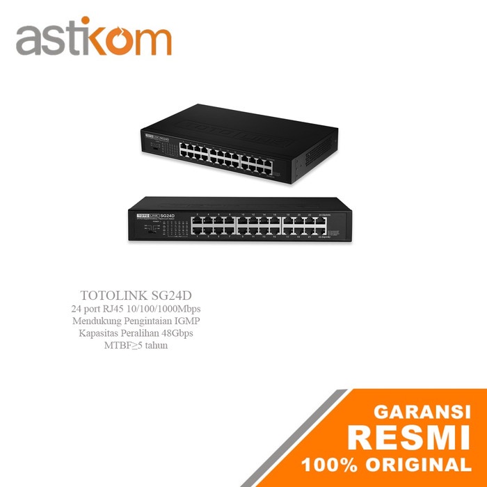 TOTOLINK Switch Hub SG24D 24-Port Gigabit Desktop/Rackmount Switch