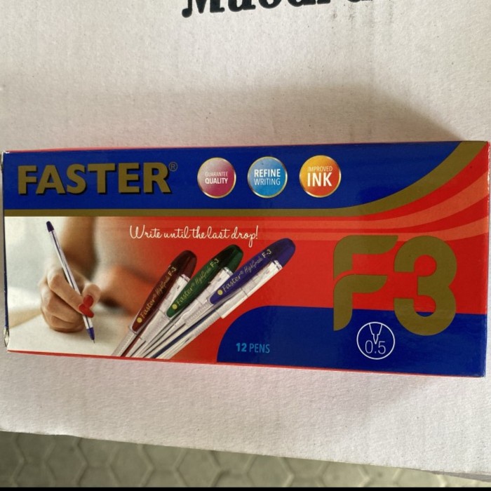 

Bolpen Faster F3 0.5mm / Pulpen Faster F3 / Bolpoint Bulpen Faster F3
