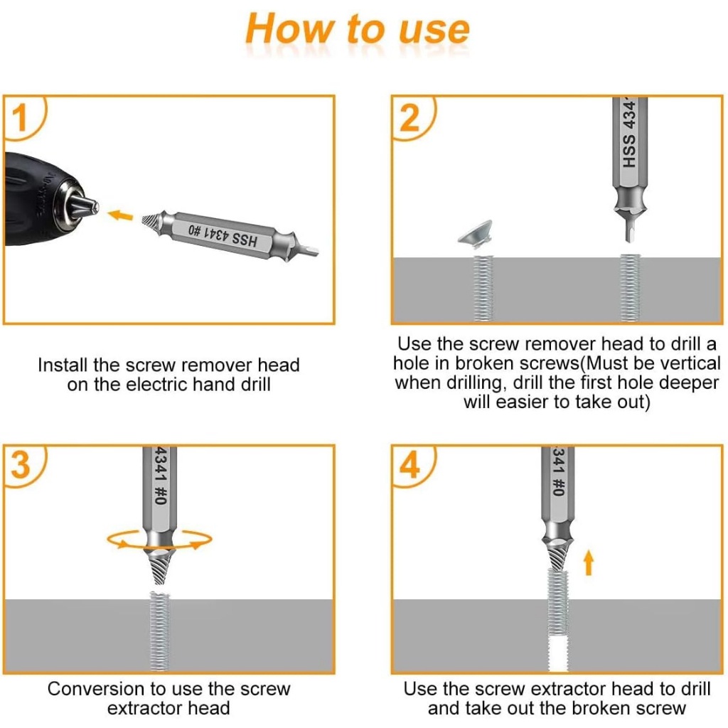 BABYBOZ - 4/5/6 PCS SET DIZAINLIFE Set Mata Bor Extractor Broken Screw Remover ALAT PELEPAS SOLUSI BAUT RUSAK MELEPAS BAUT