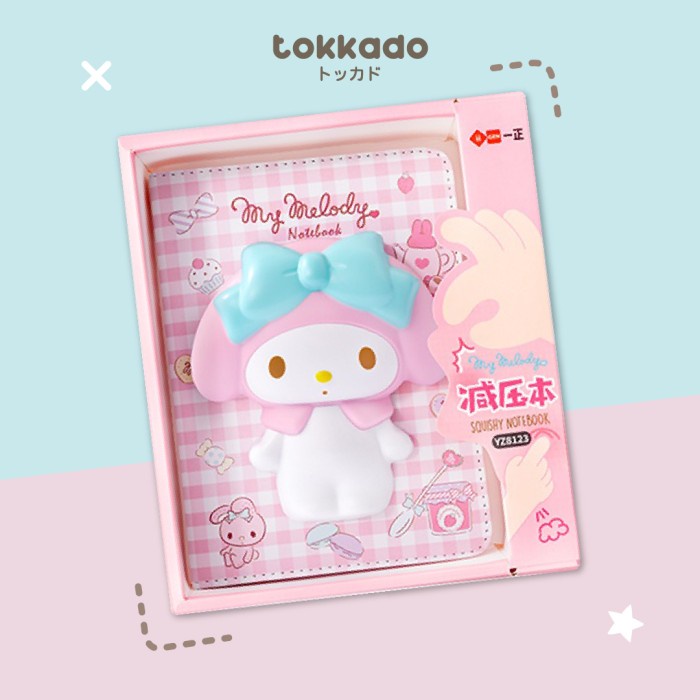 

✨BISA COD✨ -TOKKADO Sanrio Squishy Notebook Agenda Buku Catatan Anak Lucu - MyMelody Ribbon