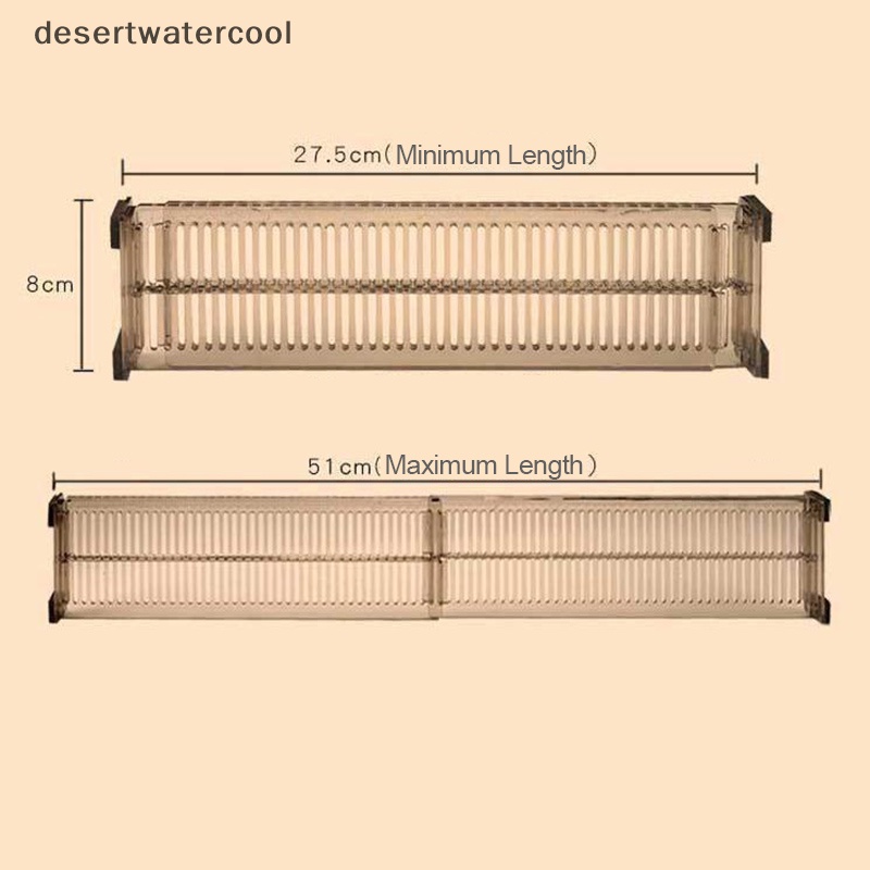 Deid 2Pcs Pembatas Laci Adjustable Organiser DIY Pemisah Penyimpanan Dapur Ruangan Martijn