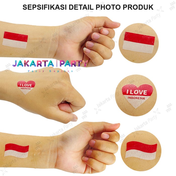 Stiker Tato Bendera Merah Putih / Stiker Wajah Motif Dirgahayu RI