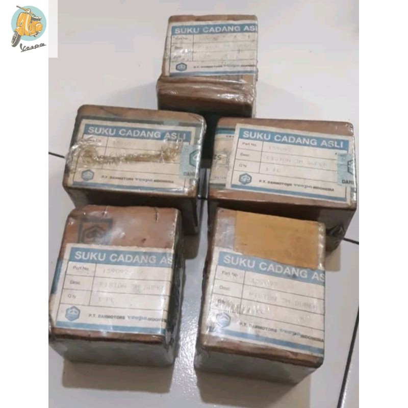 piston seher set lengkap 3M original danmotor nos untuk vespa super