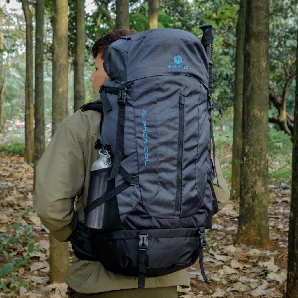 Caririer Greenforest Alpaca Tas Carrier 60 Liter Doubble Frame Original Free Raincover