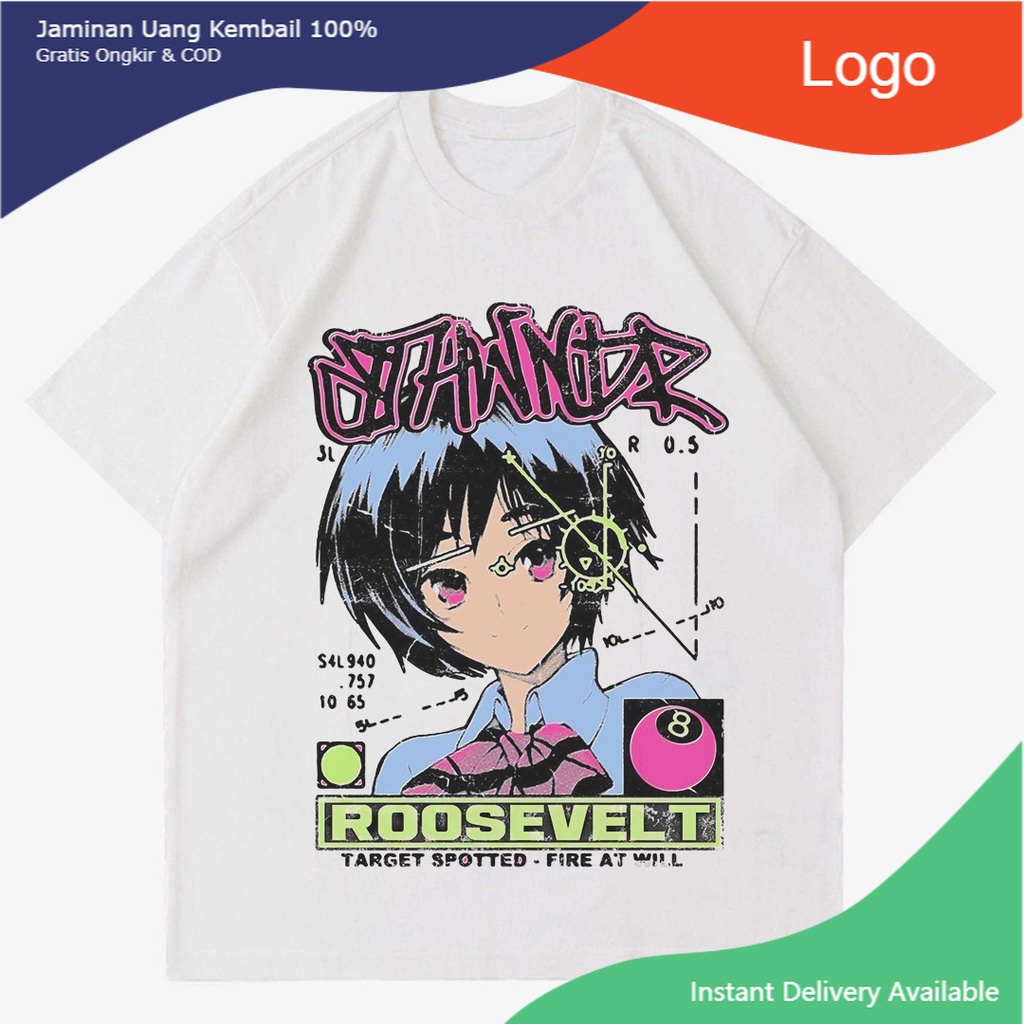 RSVLT - GRAPHIC TEE ANIME TARGET | KAOS ANIME VINTAGE | T-SHIRT WHITE OVERSIZE | BAJU ANIME