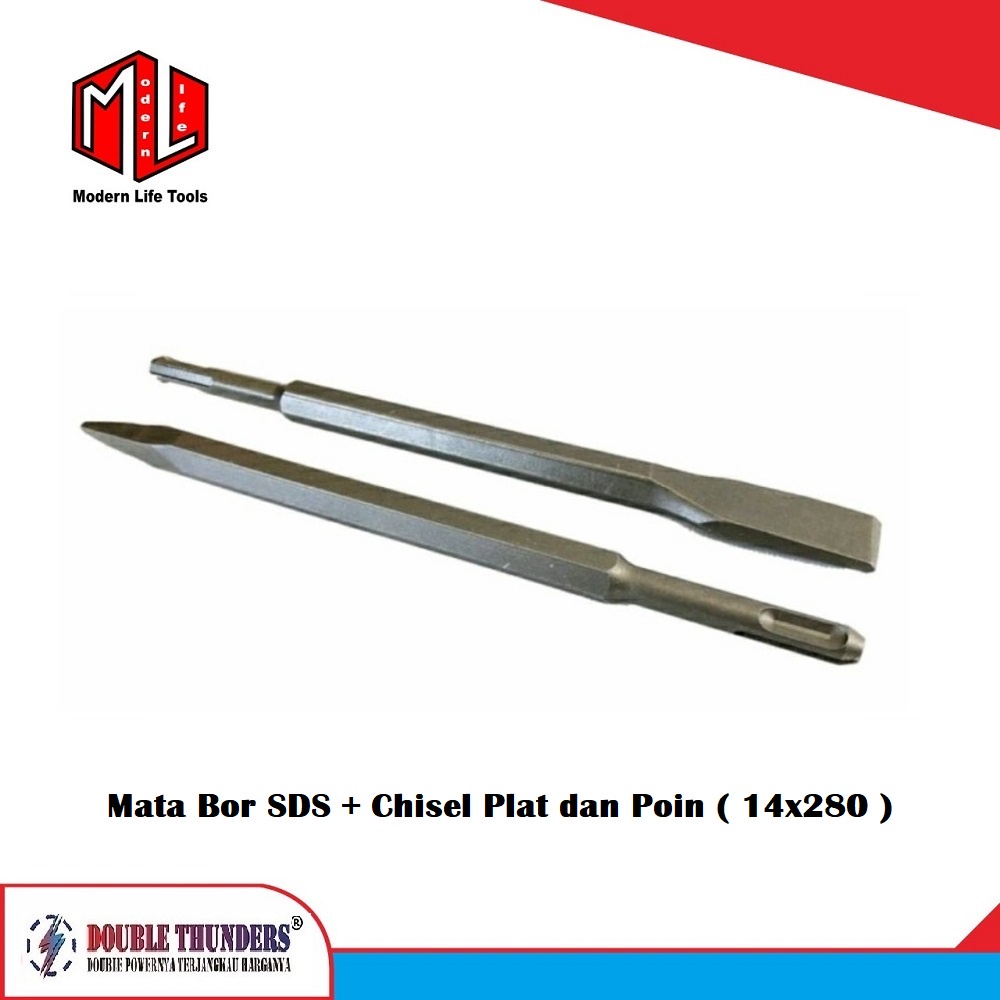TAJAM SDS Plus Mata Bor Bobok Pahat Tembok Beton SDS + Chisel ( 14x280 )